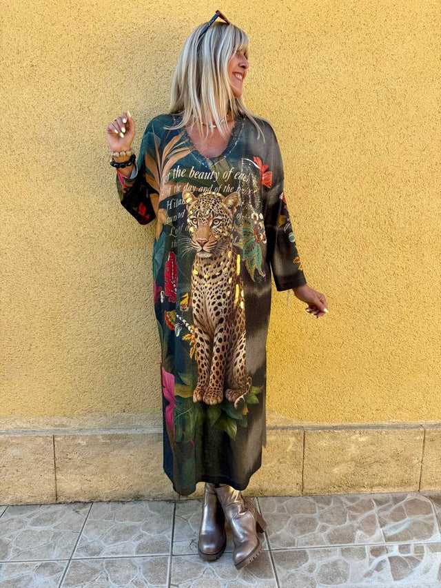 Robe imprimée Valentina Panthère
