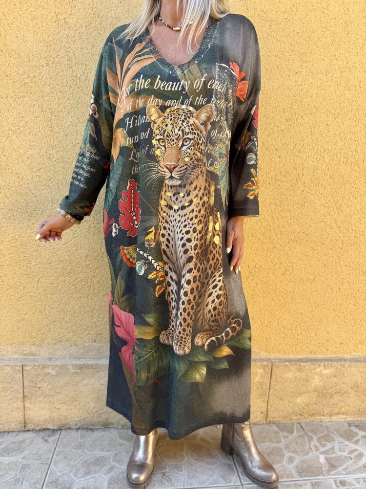 Robe imprimée Valentina Panthère