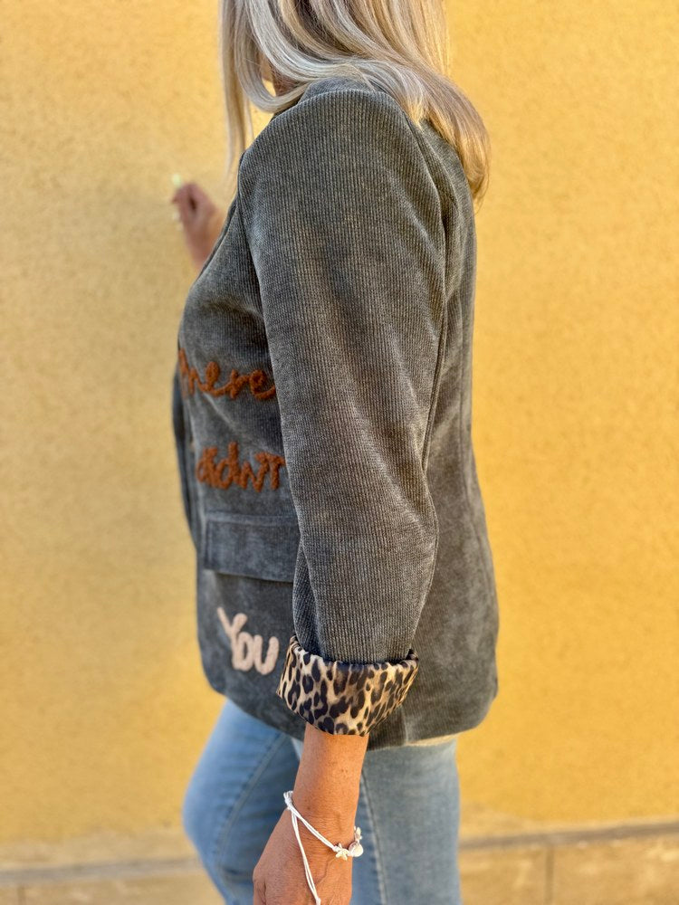 Veste en velours Maëva kaki