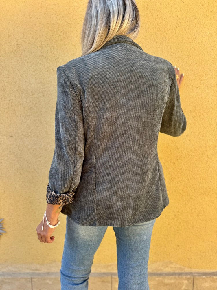 Veste en velours Maëva kaki