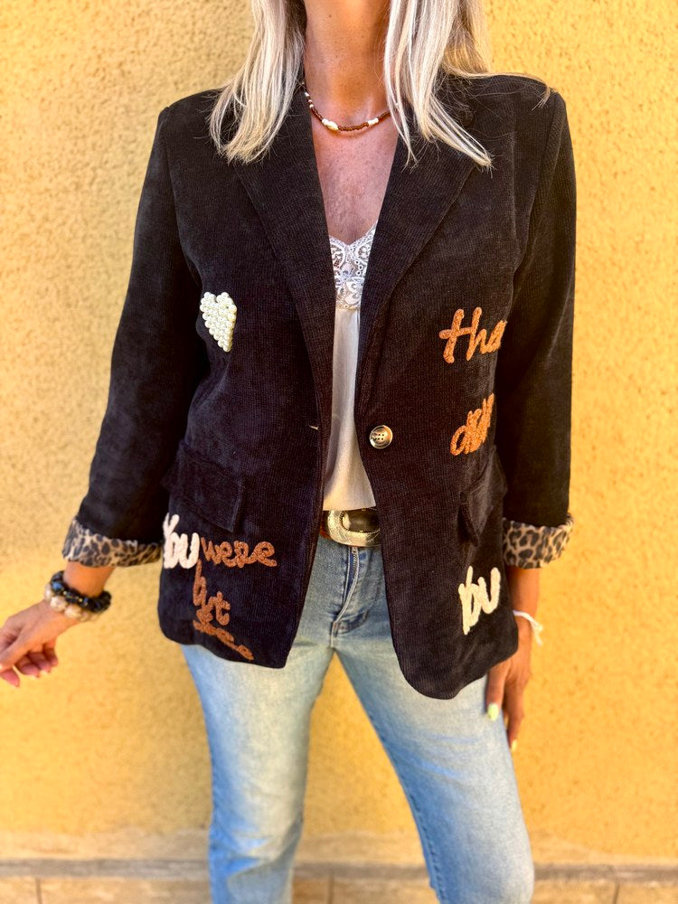 Veste en velours Maëva noir