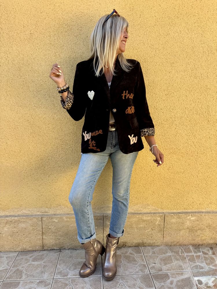 Veste en velours Maëva noir