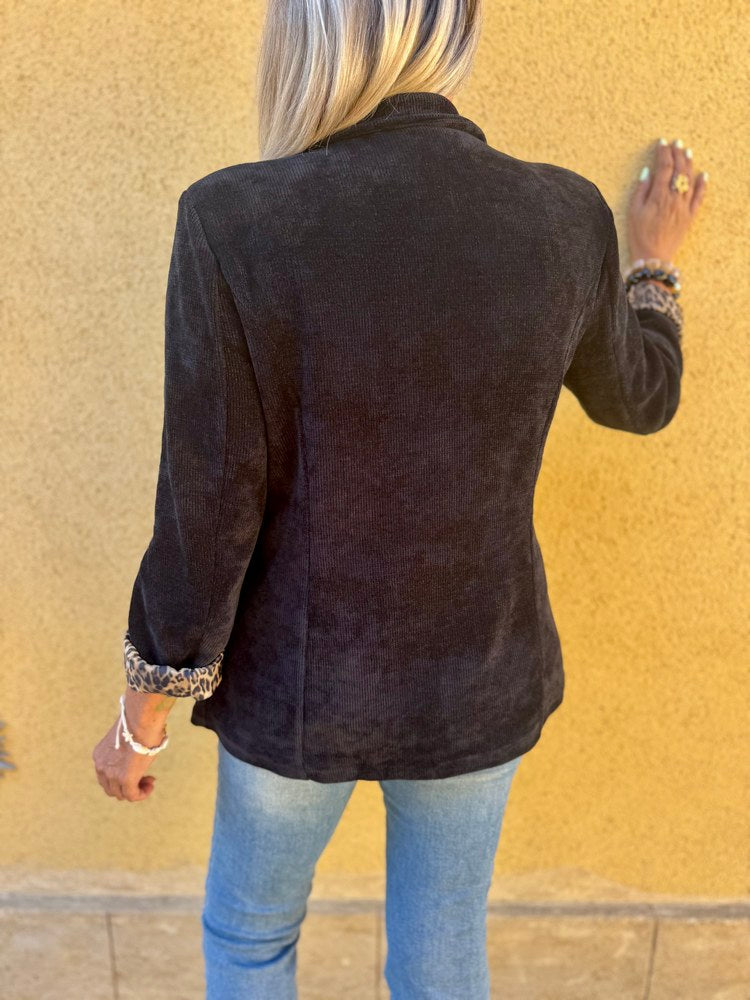 Veste en velours Maëva noir