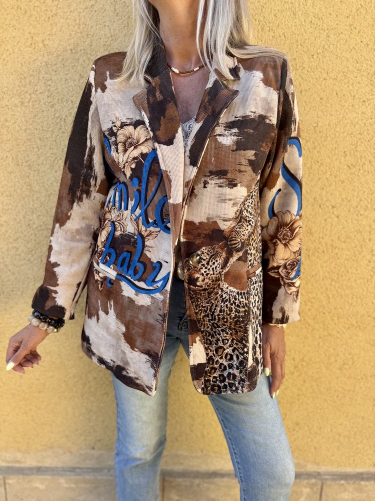 Veste en velours Mina panthère